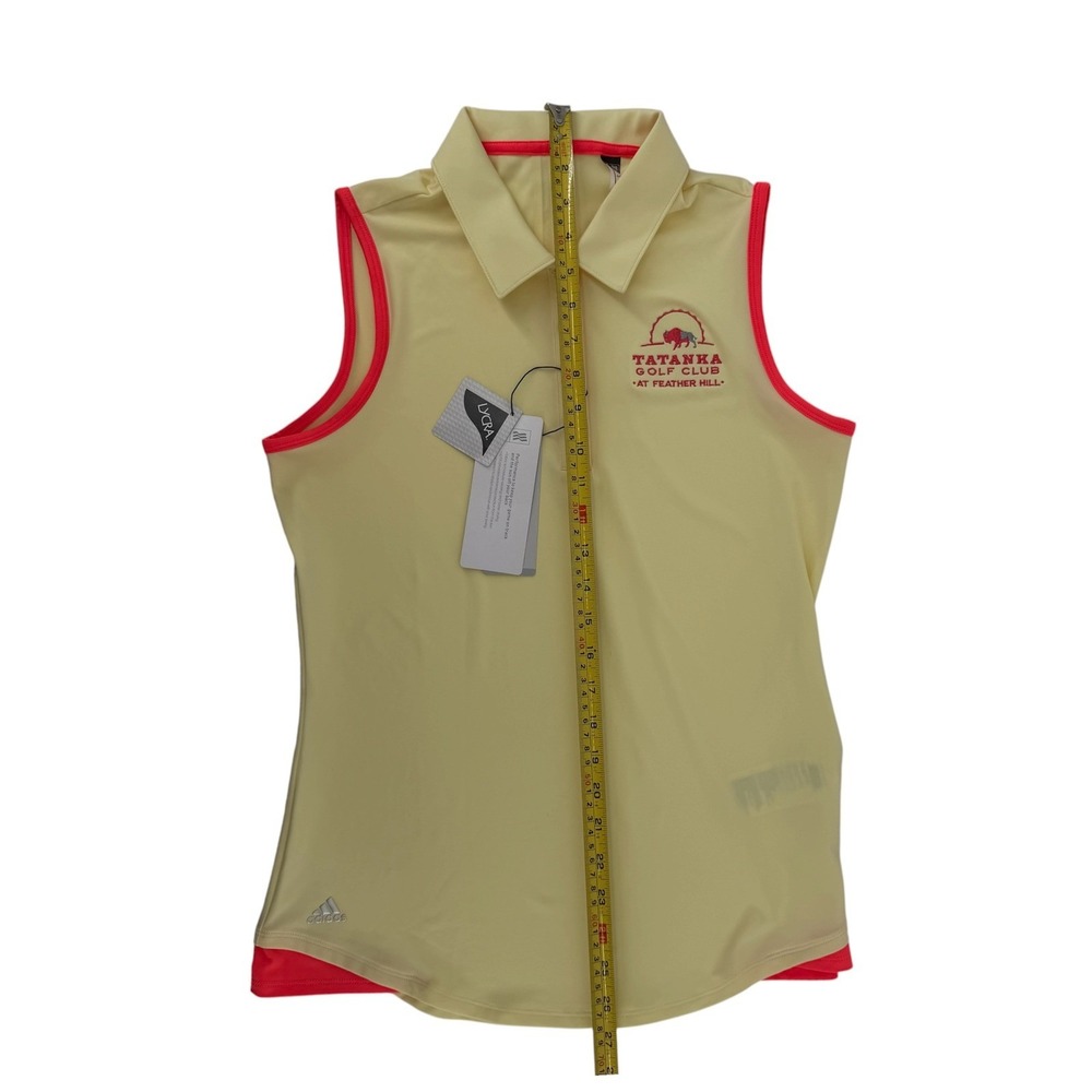 Adidas Climalite Sleeveless Golf Polo Sunflared‎ Yellow Collared Women's Small - Picture 11 of 11